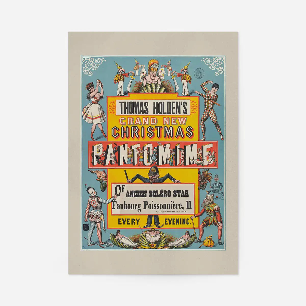 Vintage Pantomime Christmas Poster Print