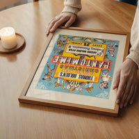 Vintage Pantomime Christmas Poster Print