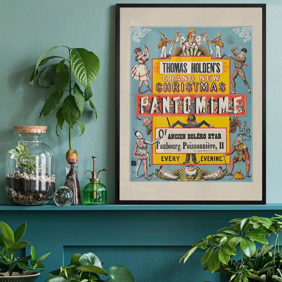 Vintage Pantomime Christmas Poster Print