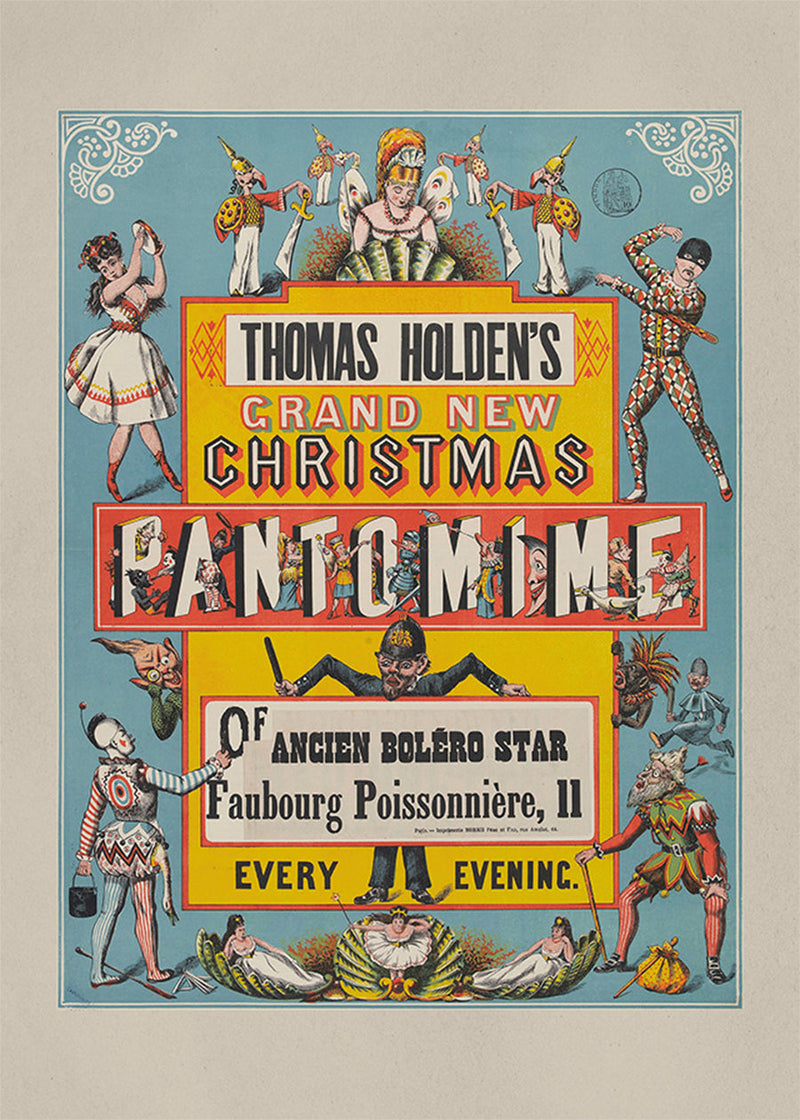 Vintage Pantomime Christmas Poster Print