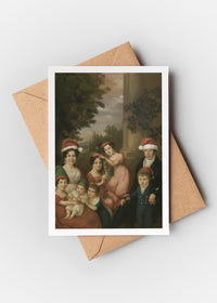 Vintage Family Painting Christmas Card