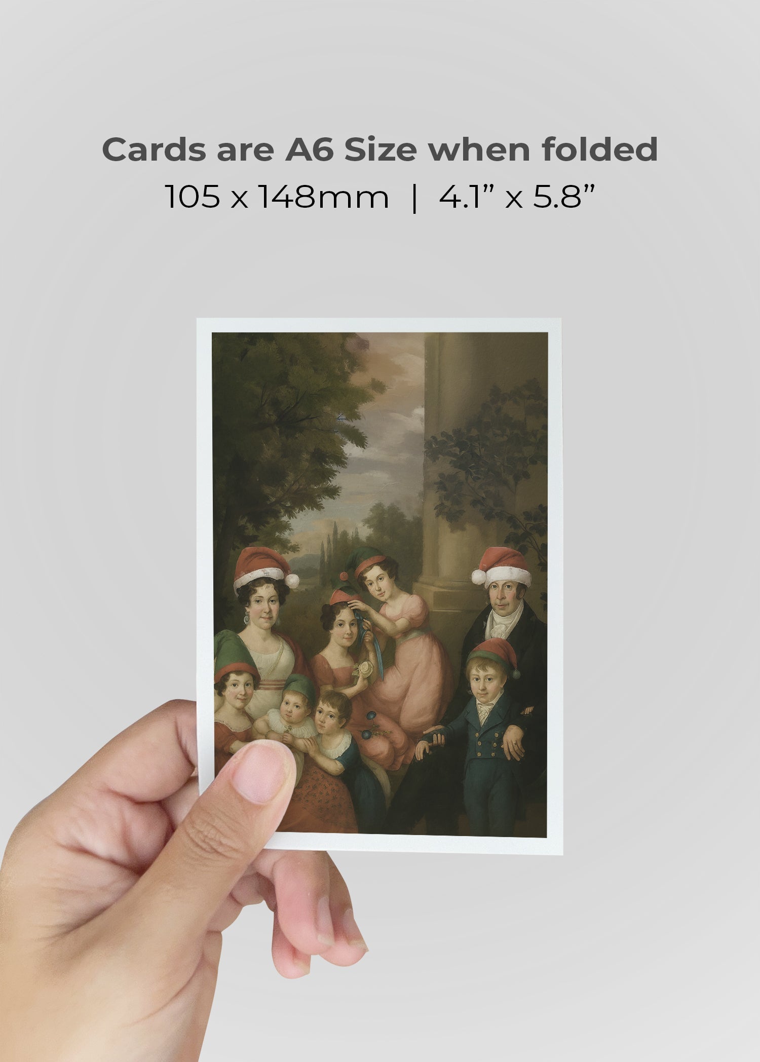 Vintage Family Painting Christmas Card