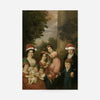 Old Painting of a Family in Christmas Hats Print