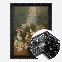Old Painting of a Family in Christmas Hats Print