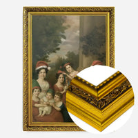 Old Painting of a Family in Christmas Hats Print