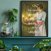 The Wine is Delightful Christmas Altered Art Print