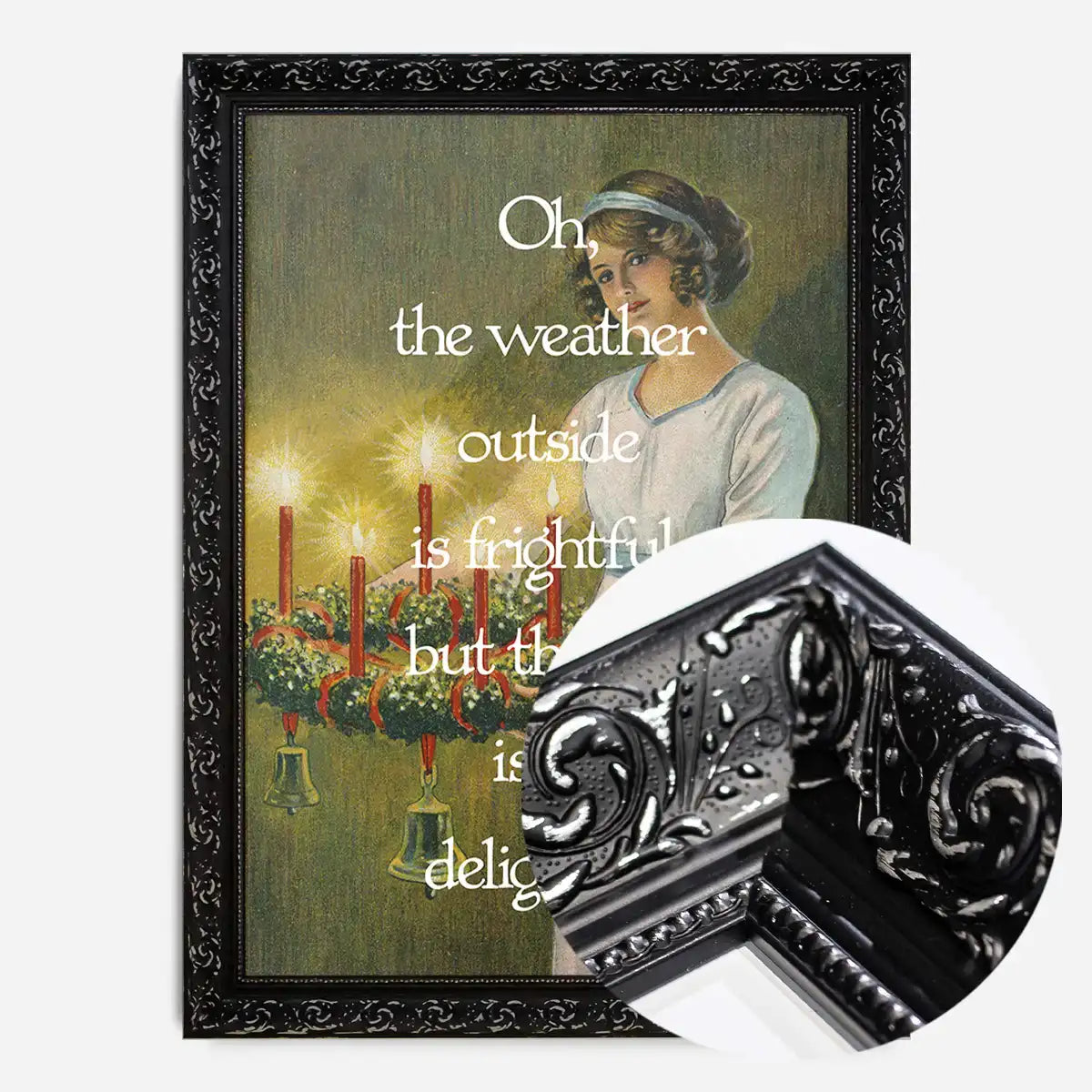 The Wine is Delightful Christmas Altered Art Print