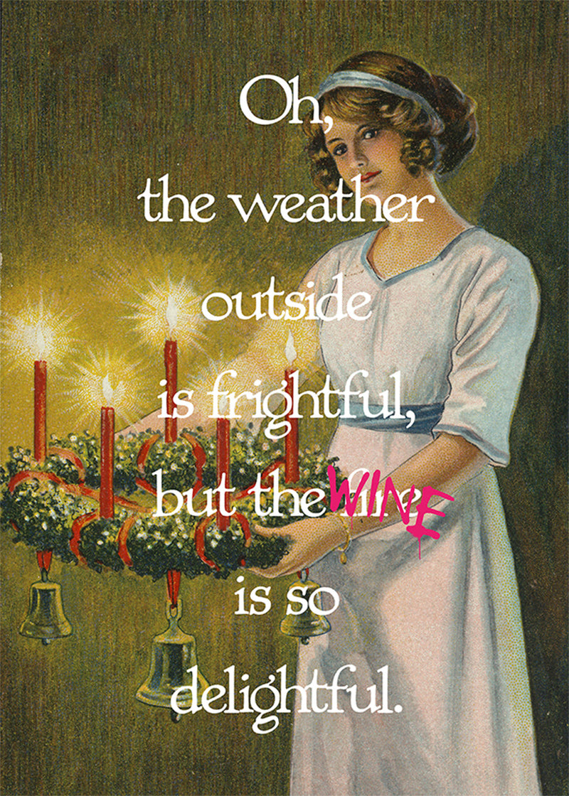 The Wine is Delightful Christmas Altered Art Print