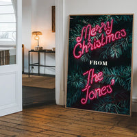 Custom Christmas Pink Neon Print