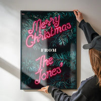 Custom Christmas Pink Neon Print