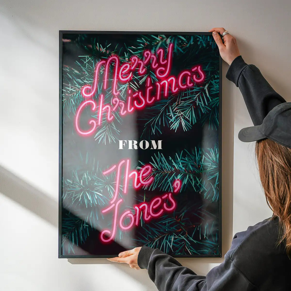 Custom Christmas Pink Neon Print
