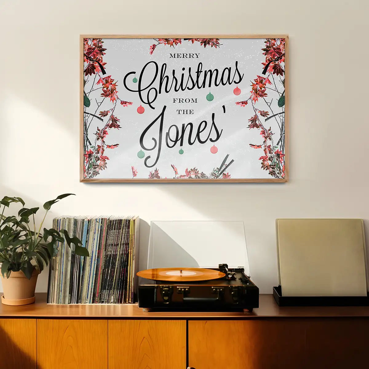 Custom Merry Christmas Light Script Print