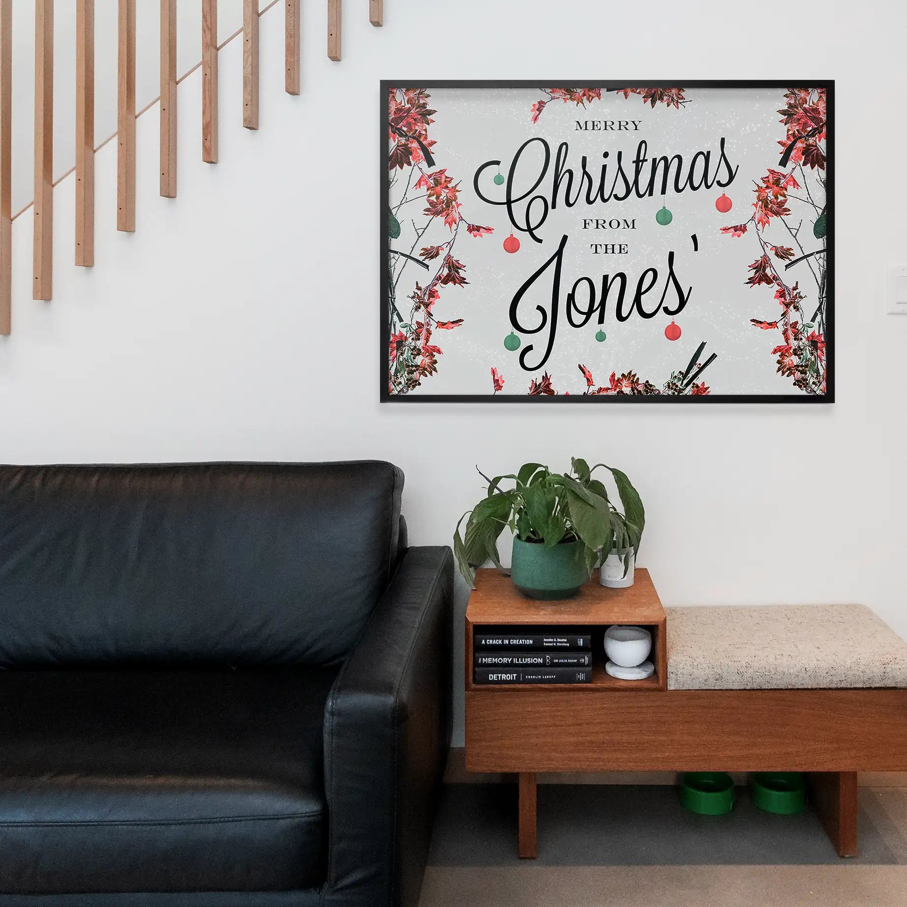 Custom Merry Christmas Light Script Print