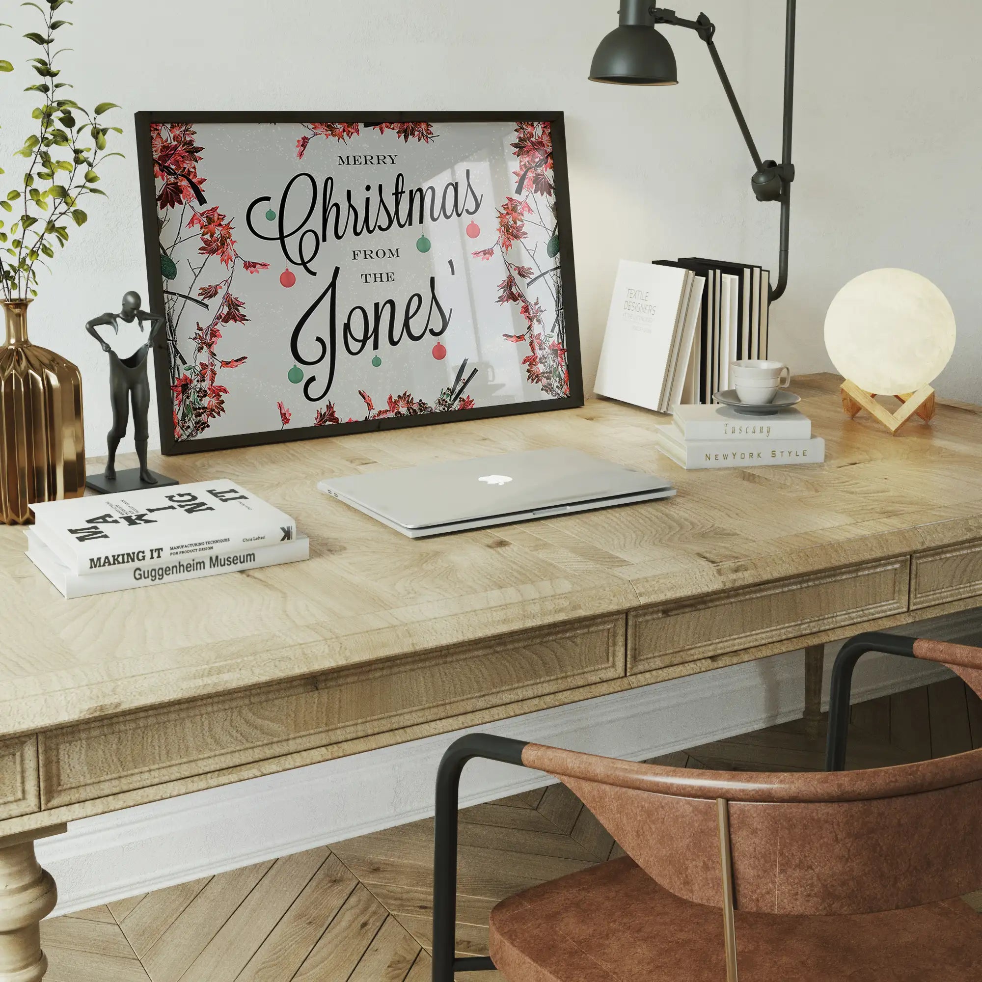 Custom Merry Christmas Light Script Print