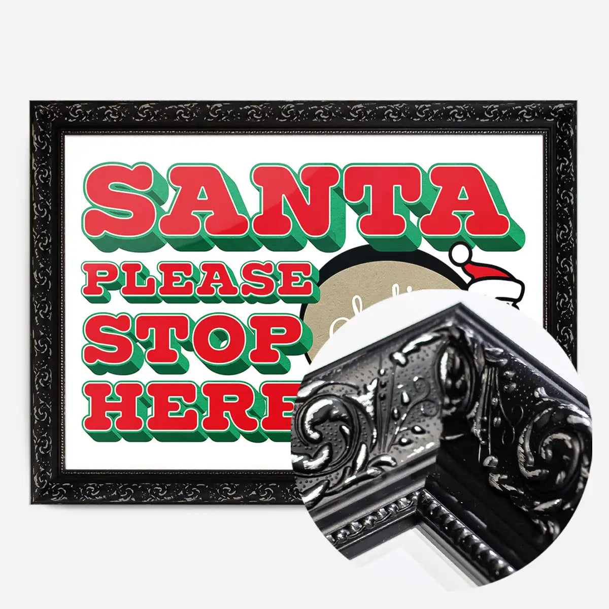 Santa Please Stop Here Custom Sack Print