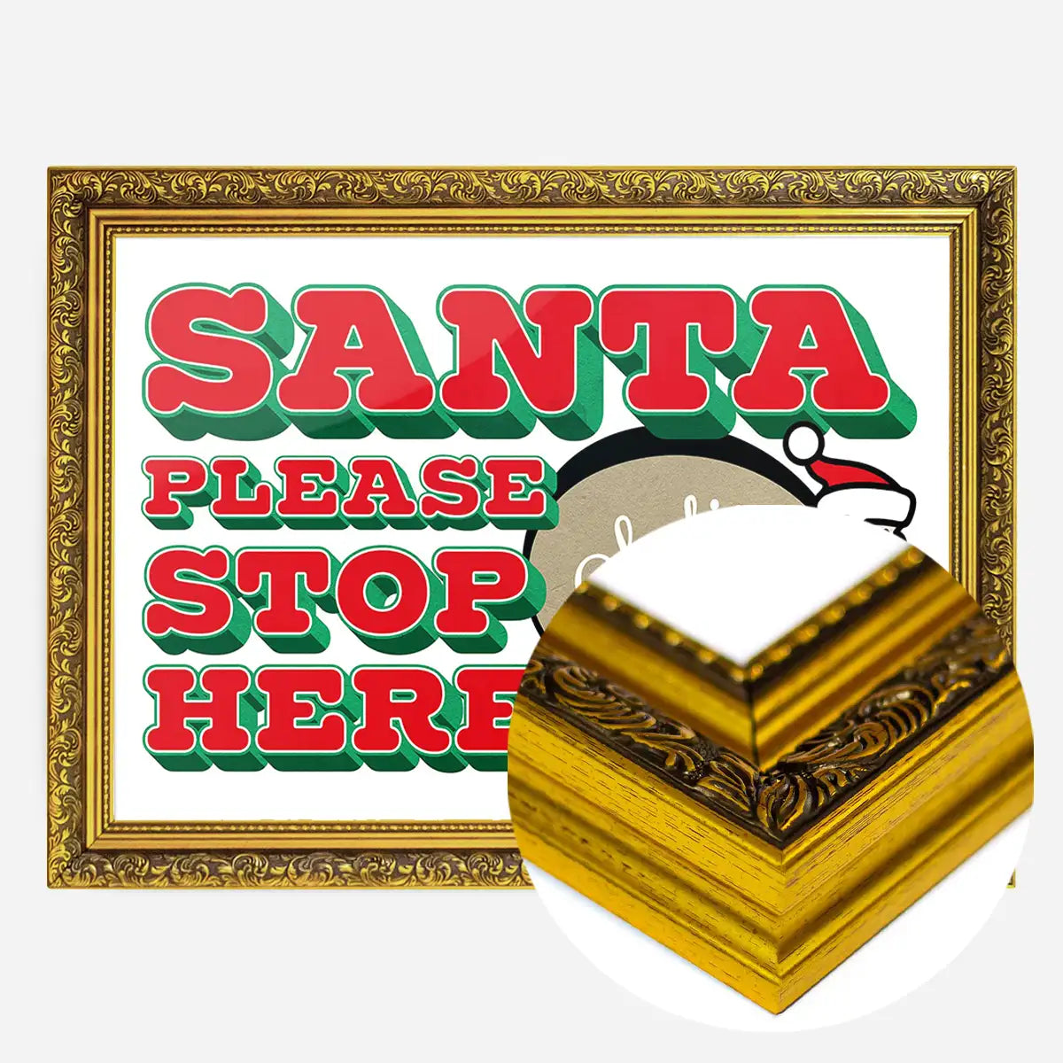 Santa Please Stop Here Custom Sack Print