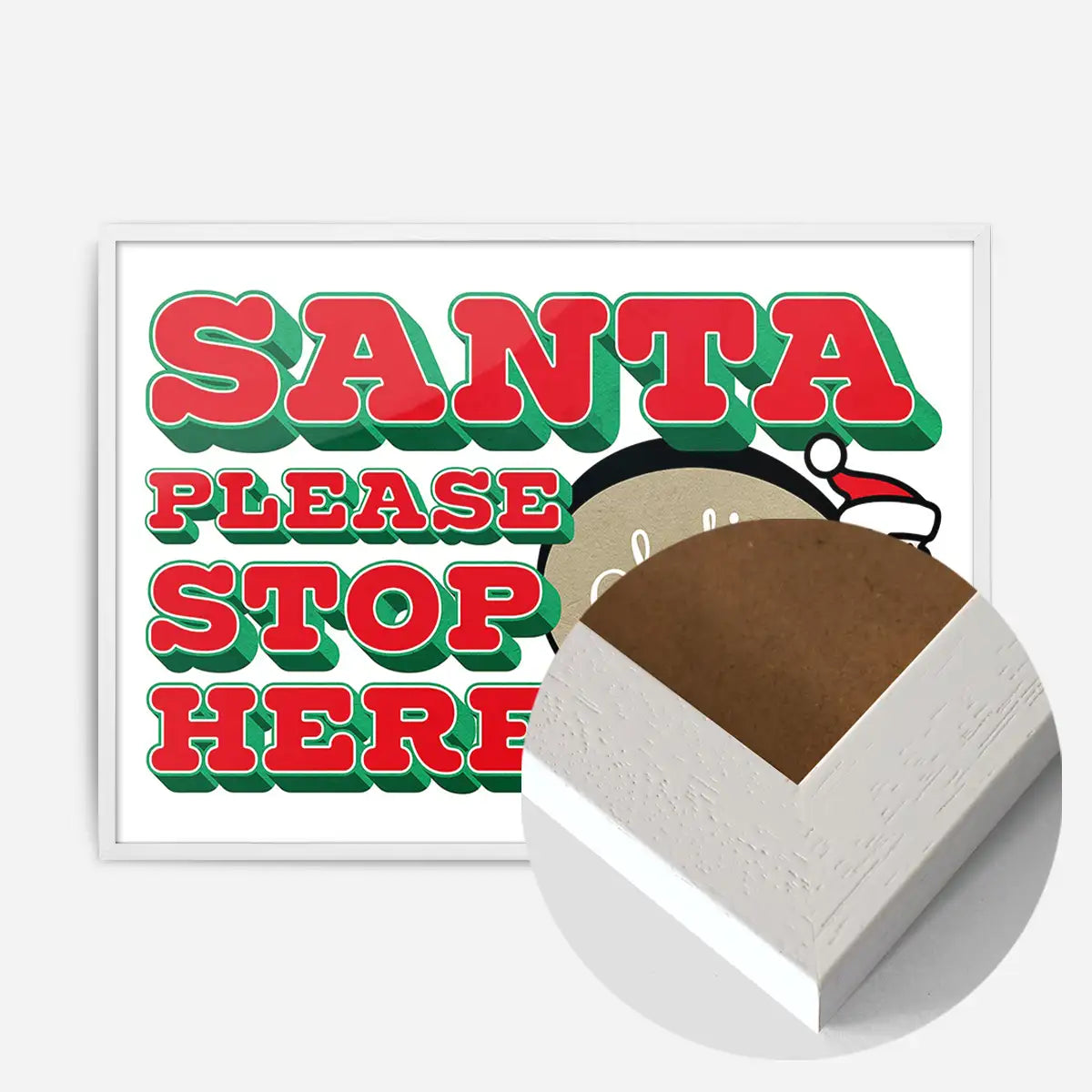 Santa Please Stop Here Custom Sack Print