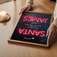 Santa Please Stop Here Custom Neon Print