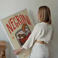 Cocktail Recipe Poster Print - Negroni
