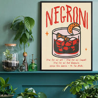 Cocktail Recipe Poster Print - Negroni
