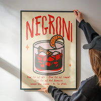 Cocktail Recipe Poster Print - Negroni