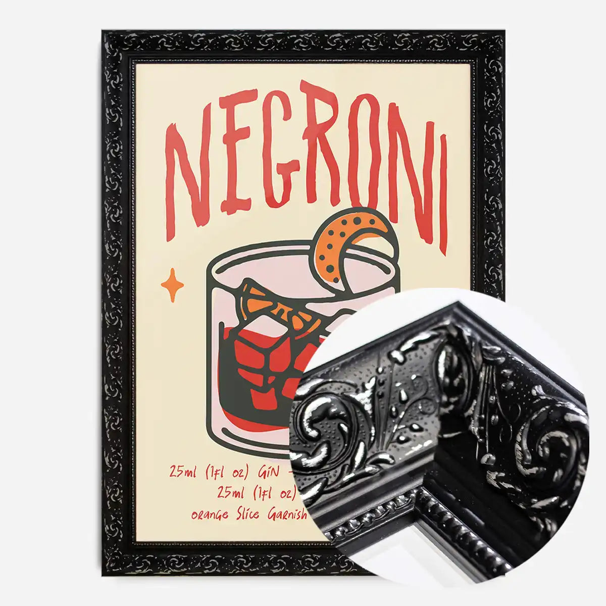 Cocktail Recipe Poster Print - Negroni
