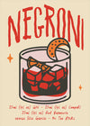 Cocktail Recipe Poster Print - Negroni