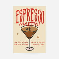 Cocktail Recipe Poster Print - Espresso Martini