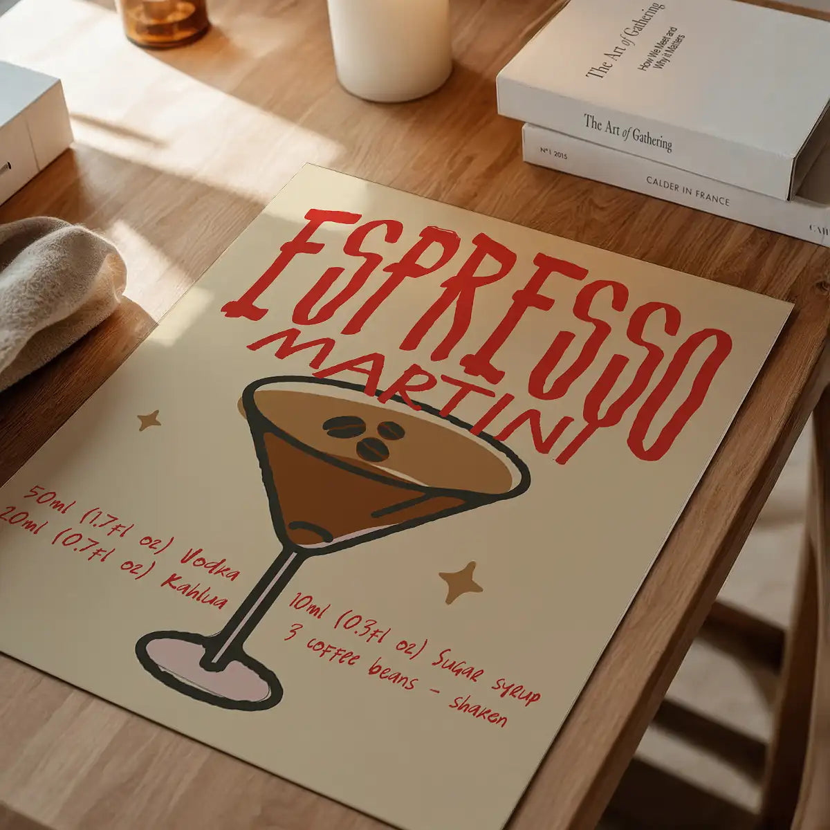 Cocktail Recipe Poster Print - Espresso Martini
