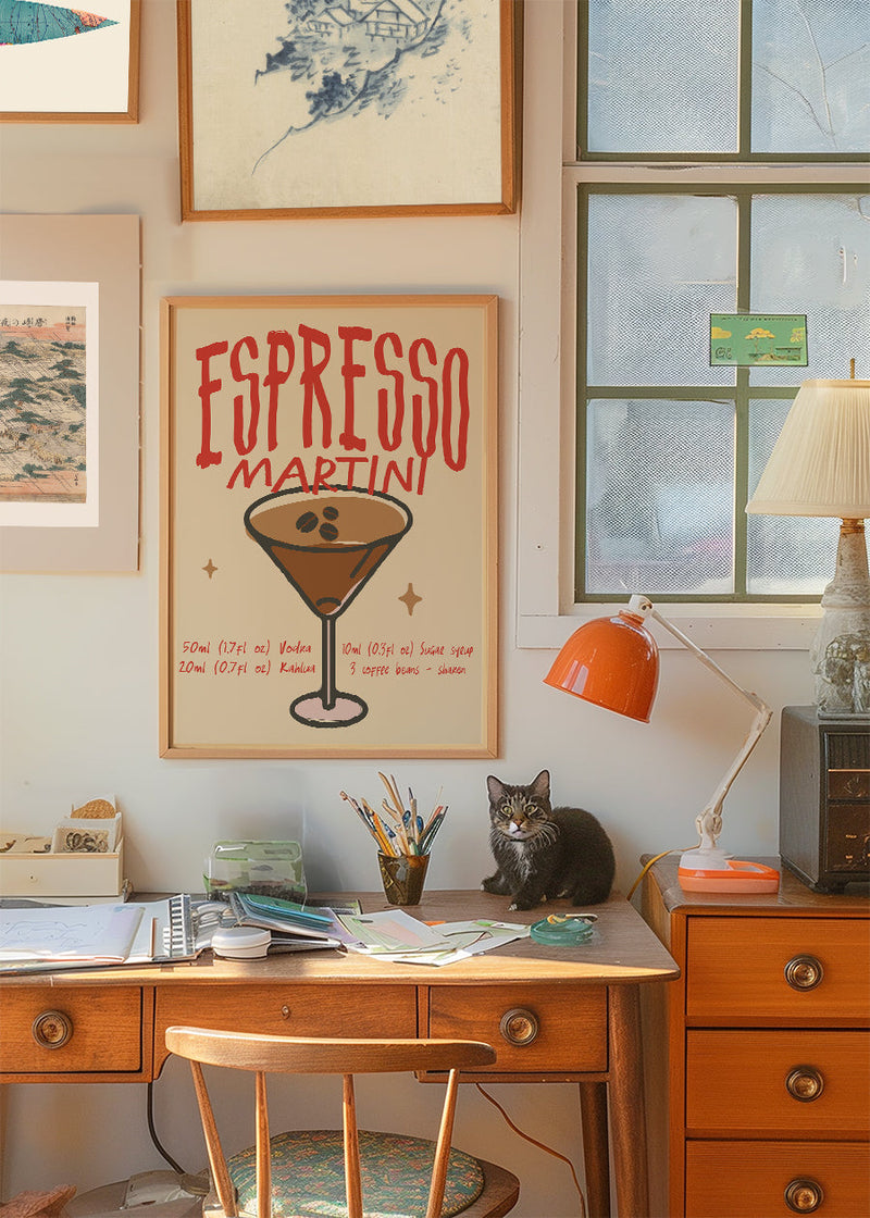 Cocktail Recipe Poster Print - Espresso Martini