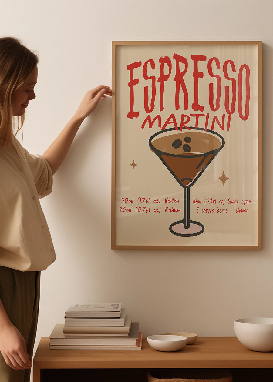Cocktail Recipe Poster Print - Espresso Martini
