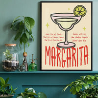 Cocktail Recipe Poster Print - Margarita