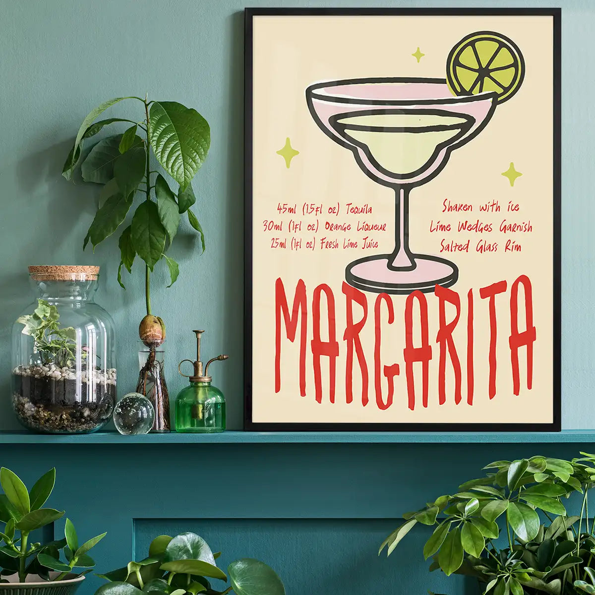 Cocktail Recipe Poster Print - Margarita