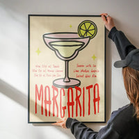 Cocktail Recipe Poster Print - Margarita