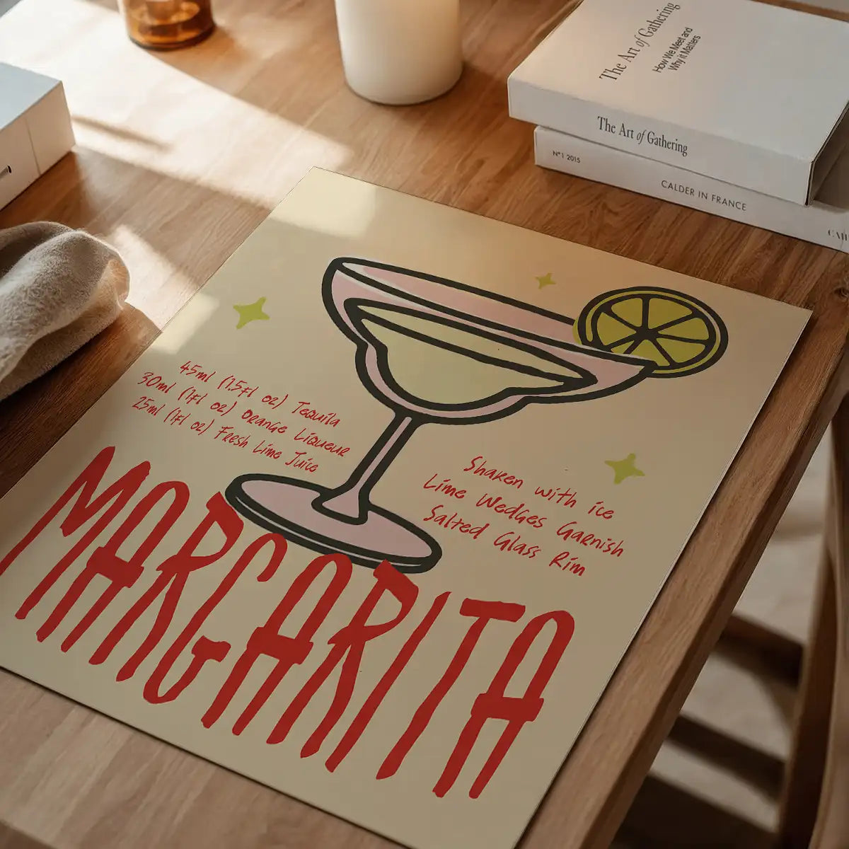 Cocktail Recipe Poster Print - Margarita