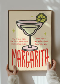 Cocktail Recipe Poster Print - Margarita