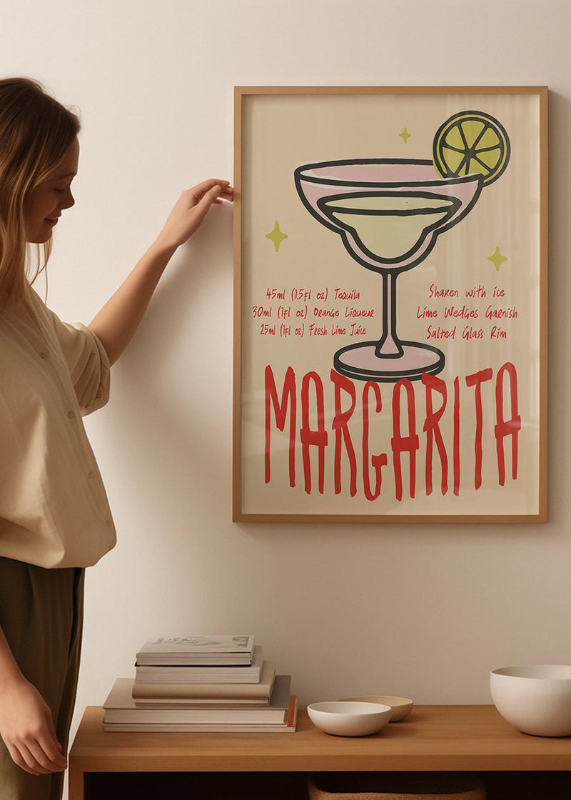 Cocktail Recipe Poster Print - Margarita