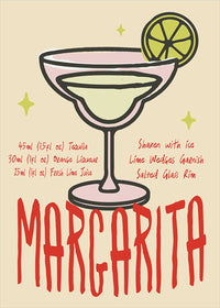 Cocktail Recipe Poster Print - Margarita