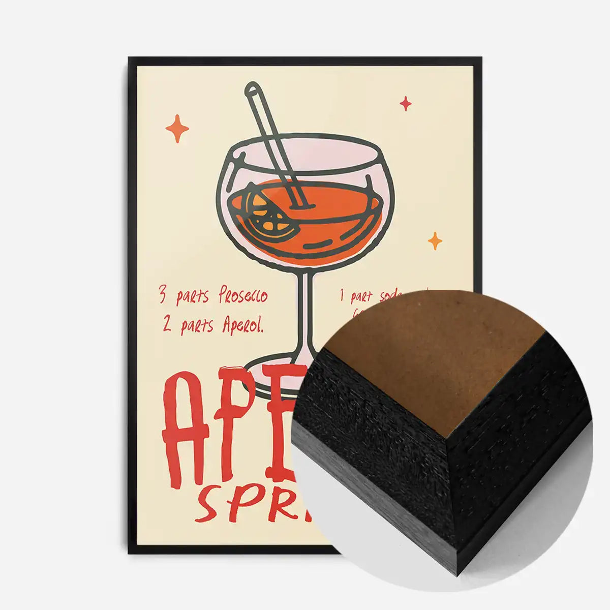 Cocktail Recipe Poster Print - Aperol Spritz