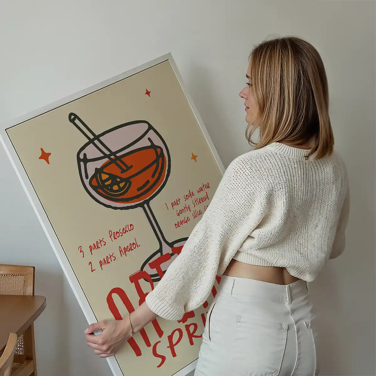 Cocktail Recipe Poster Print - Aperol Spritz