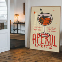 Cocktail Recipe Poster Print - Aperol Spritz