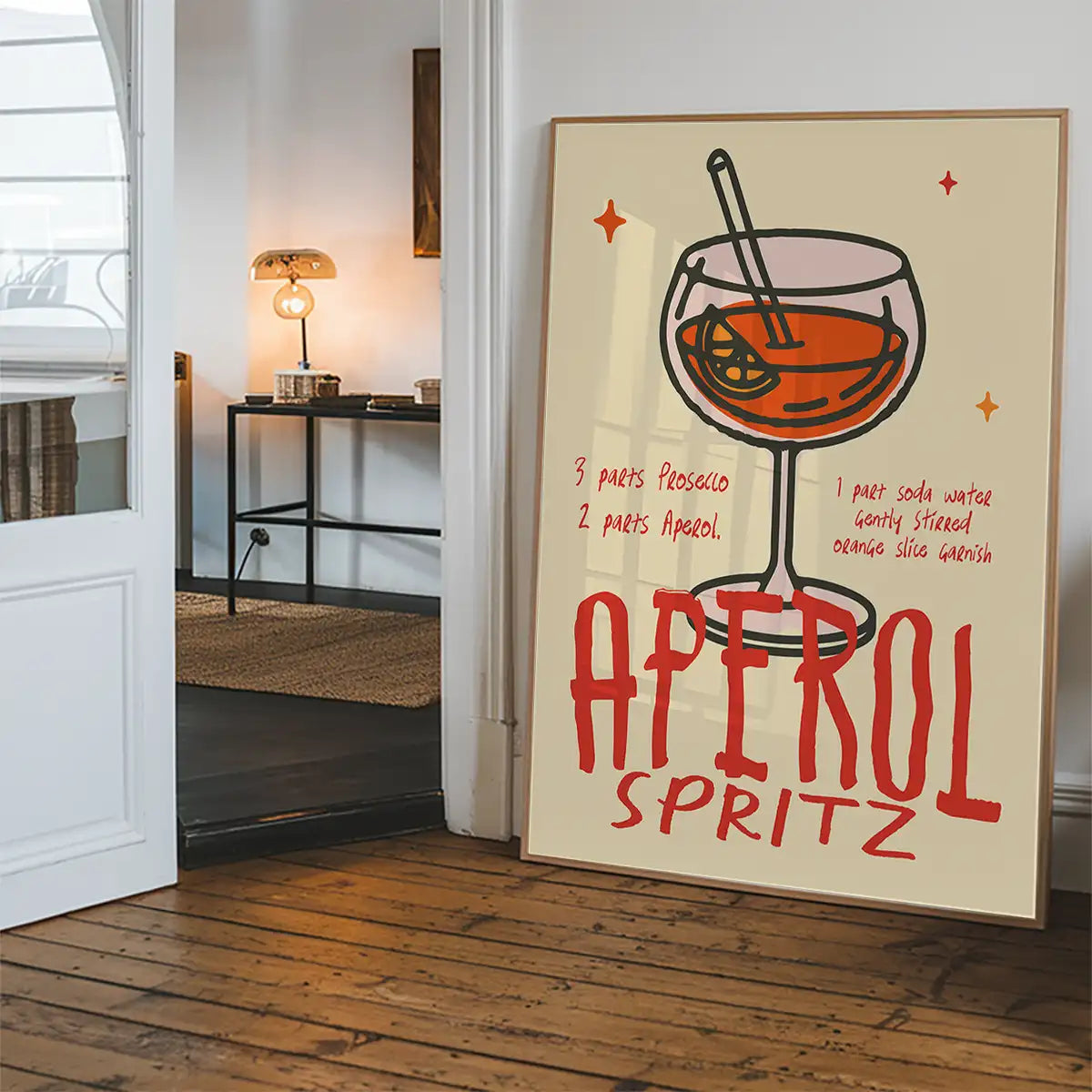 Cocktail Recipe Poster Print - Aperol Spritz
