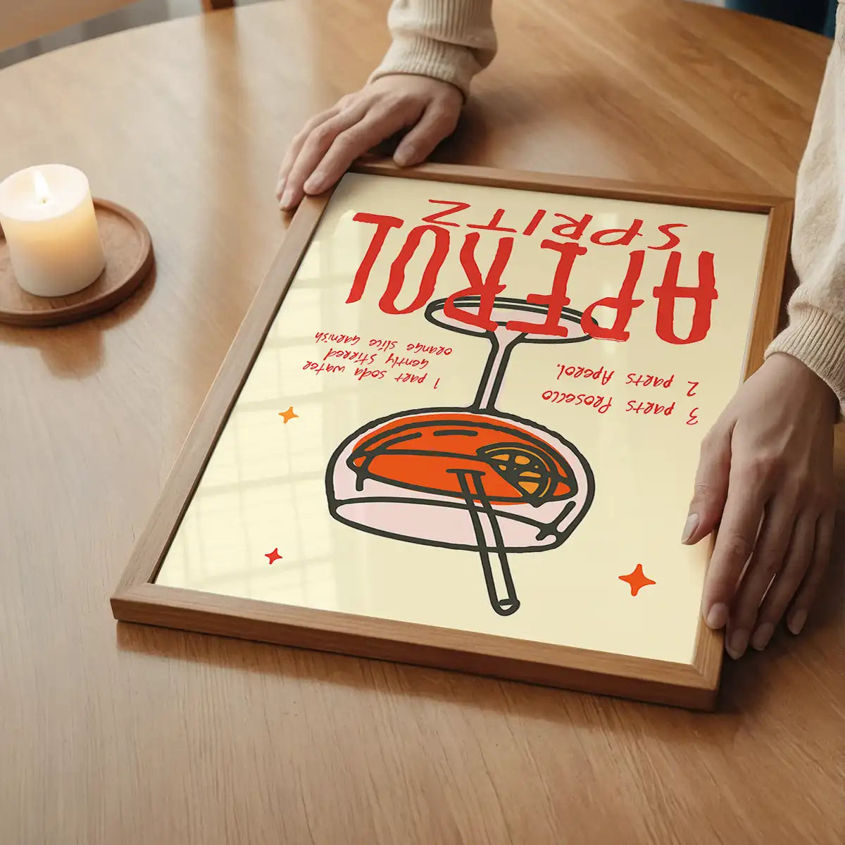 Cocktail Recipe Poster Print - Aperol Spritz