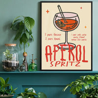 Cocktail Recipe Poster Print - Aperol Spritz
