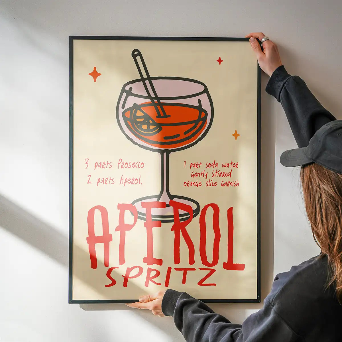 Cocktail Recipe Poster Print - Aperol Spritz