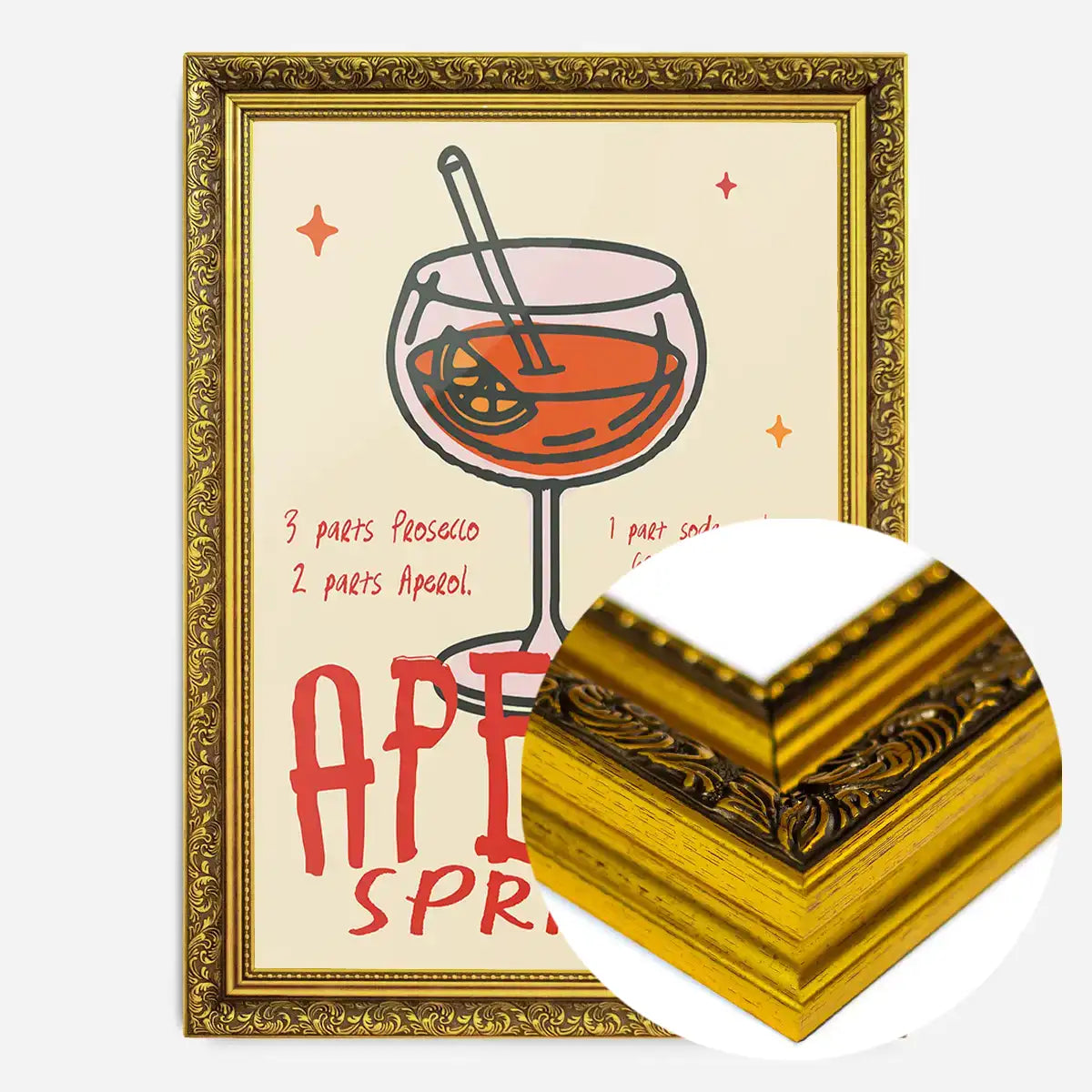 Cocktail Recipe Poster Print - Aperol Spritz