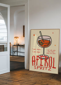 Cocktail Recipe Poster Print - Aperol Spritz