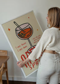 Cocktail Recipe Poster Print - Aperol Spritz
