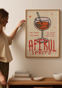 Cocktail Recipe Poster Print - Aperol Spritz