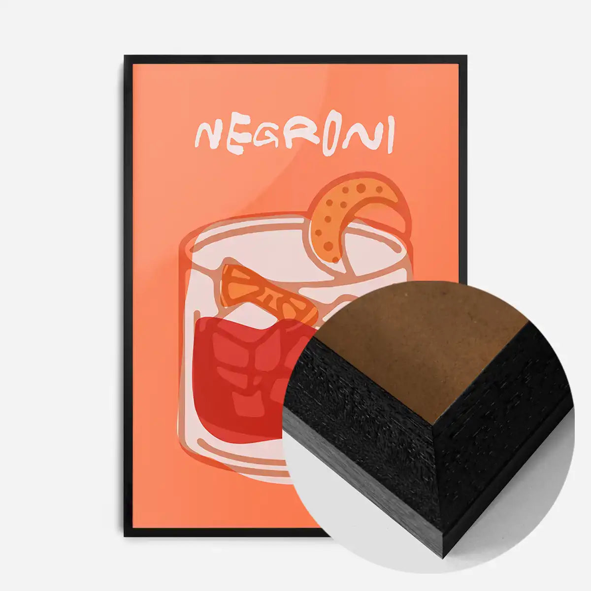 Cocktail Illustration Poster Print - Negroni